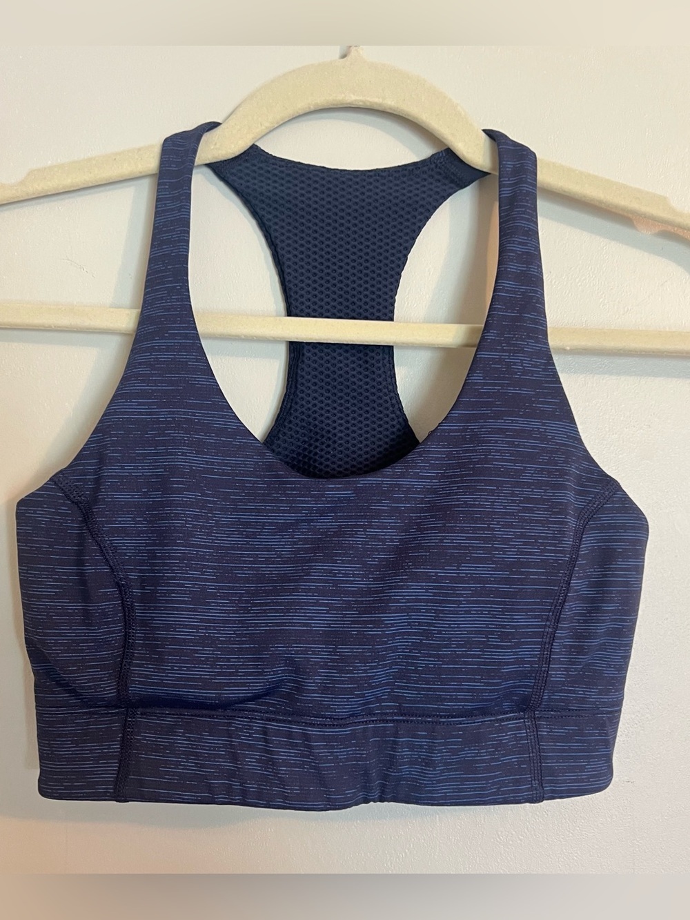Outdoor Voices Navy Space-Dye Racerback Sports Bra